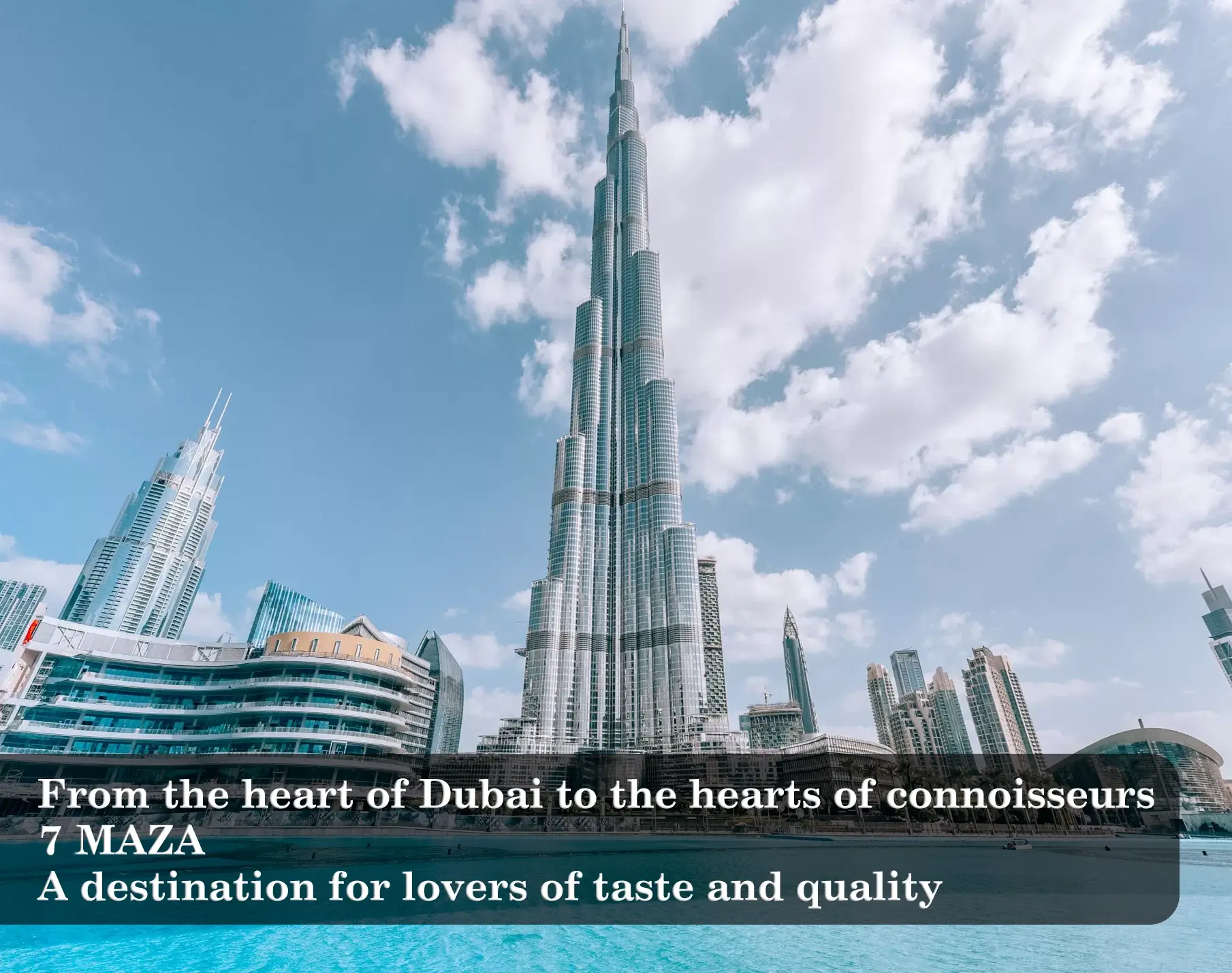 A logo combined with an image of Dubai copy
